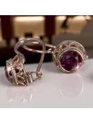 Vintage Rubin Náušnice Originálny vintage 14K Produkt s ružovým zlatom VEC117